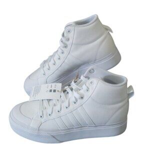 New Adidas Bravada 2 Mid Womens Platform Sneakers White Black Size 7.5 Skater‎